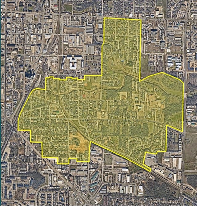 Southeast Denton Residential Overlay boundary map