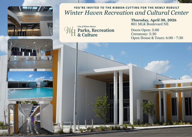 Winter Haven Recreation and Cultural Center - Thursday, April 30, 2026 - 801 MLK Boulevard NE - 5:30 p.m.