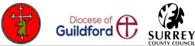 St Giles' Diocese of Guildford and Surrey County Council logos