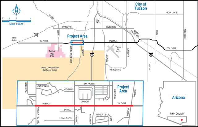 Map of Valencia Road project area