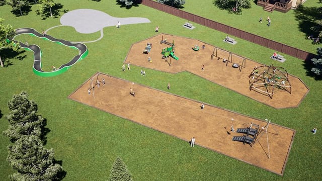 An aerial view of the park.