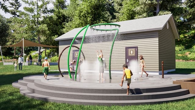 A water misting play area.