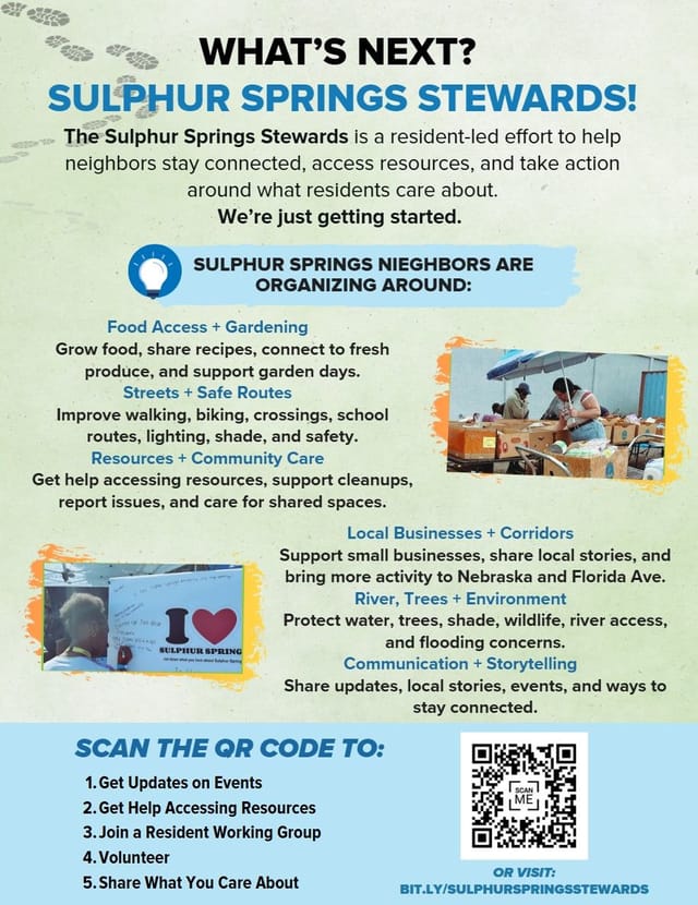 A flyer describing sulphur springs stewards