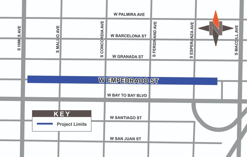 Map of construction work. 