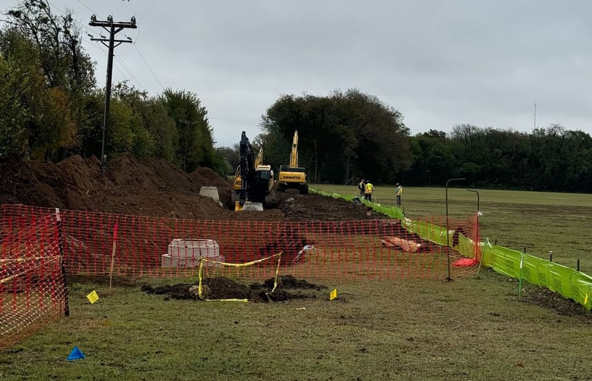 Construction crews working on the Southern Sewer Line Project. 