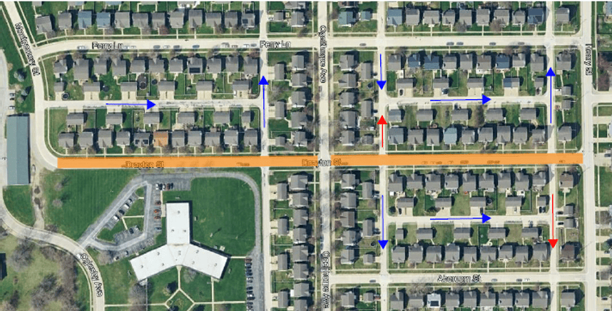 Image showing Drayton Street closed from Montgomery Street to Henry Street. 