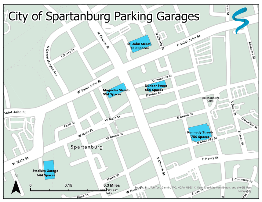 city parking garages map