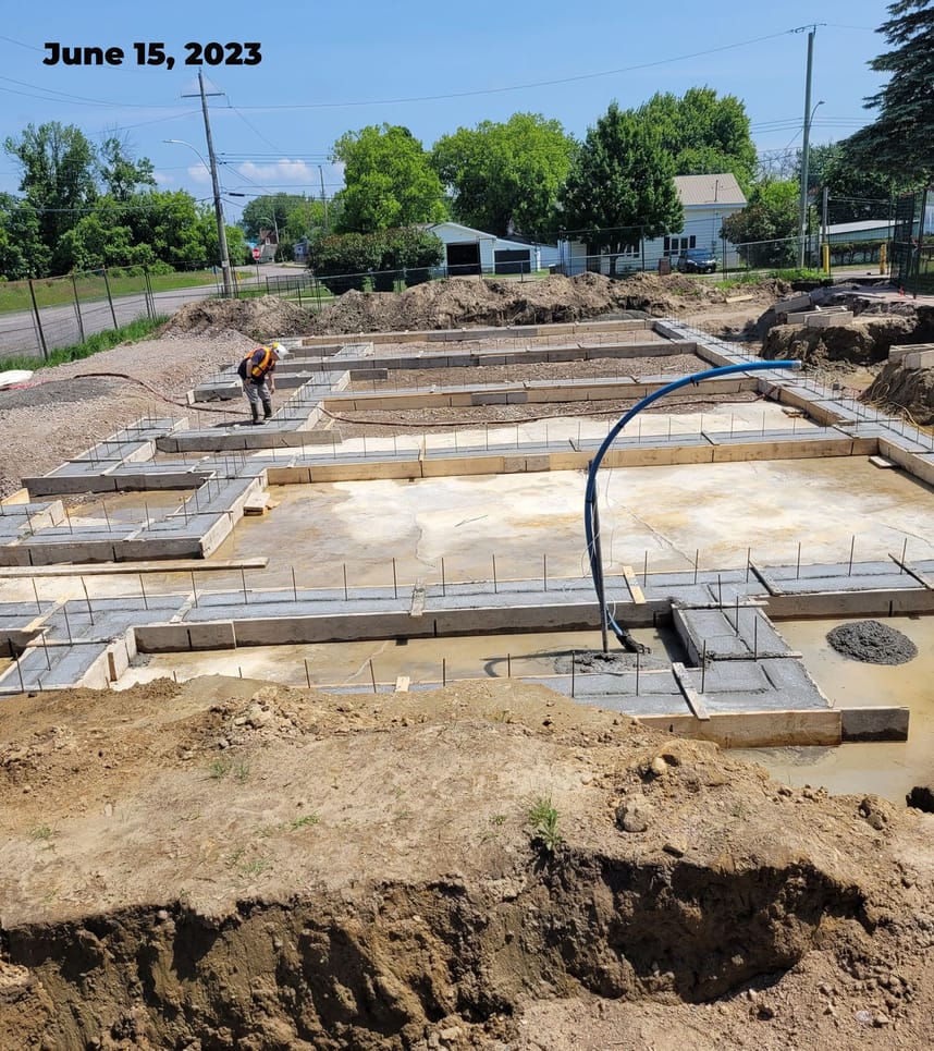 Pouring footings
