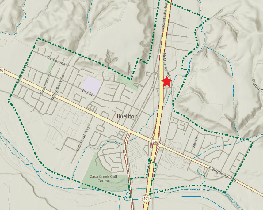 Map showing the location of the proposed In-N-Out restaurant 
