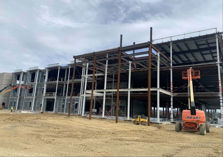 March2025 front view of Augusta County courthouse construction in Verona