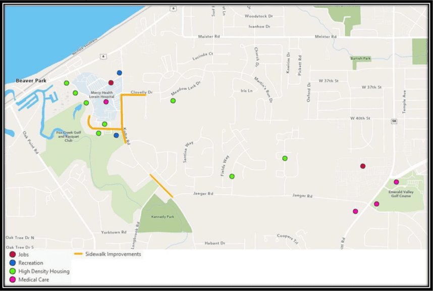 Map of project location, including Kolbe Rd, Beavercrest Dr, and Clovelly Dr.
