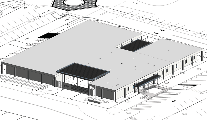 3D rendering full building