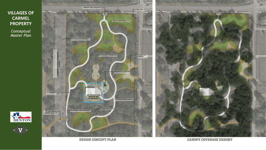Photo of design concept plan and canopy coverage exhibit 