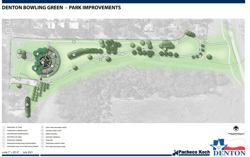 Rendering photo for Denton Bowling Green park improvements