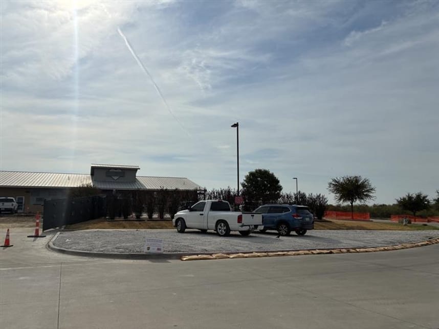 Gravel parking area 