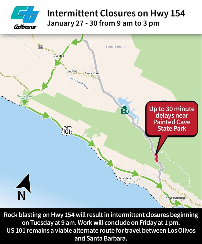 Map of closure location and alternate route