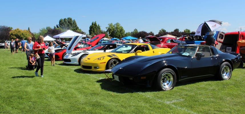 People looking at Car Show