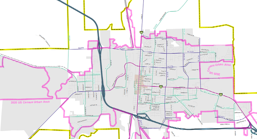 Screenshot of the PDF functional classification map. 