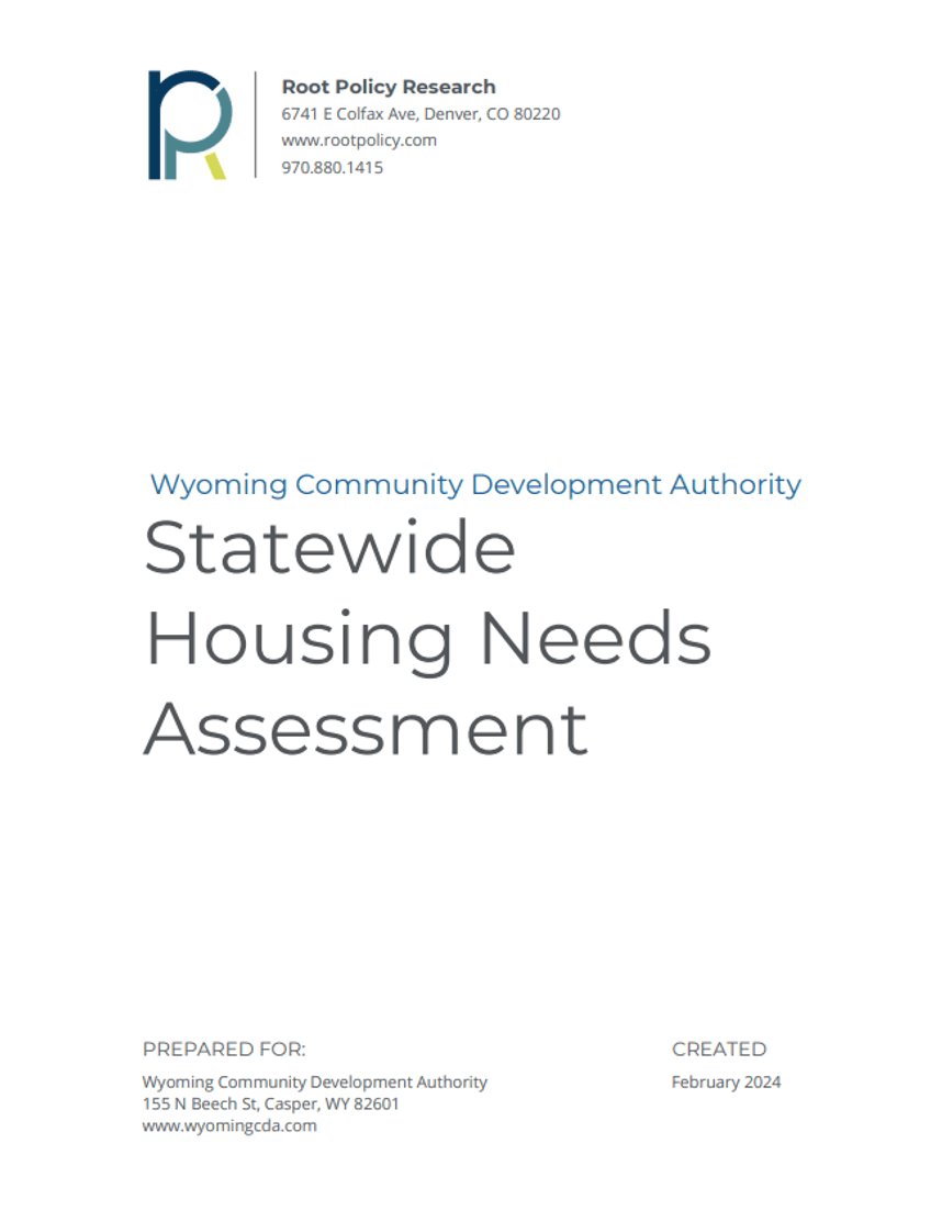 The PDF cover of the Statewide Housing Needs Assessment. 