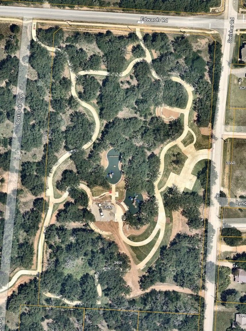 Aerial map of construction site for Villages of Carmel Park.