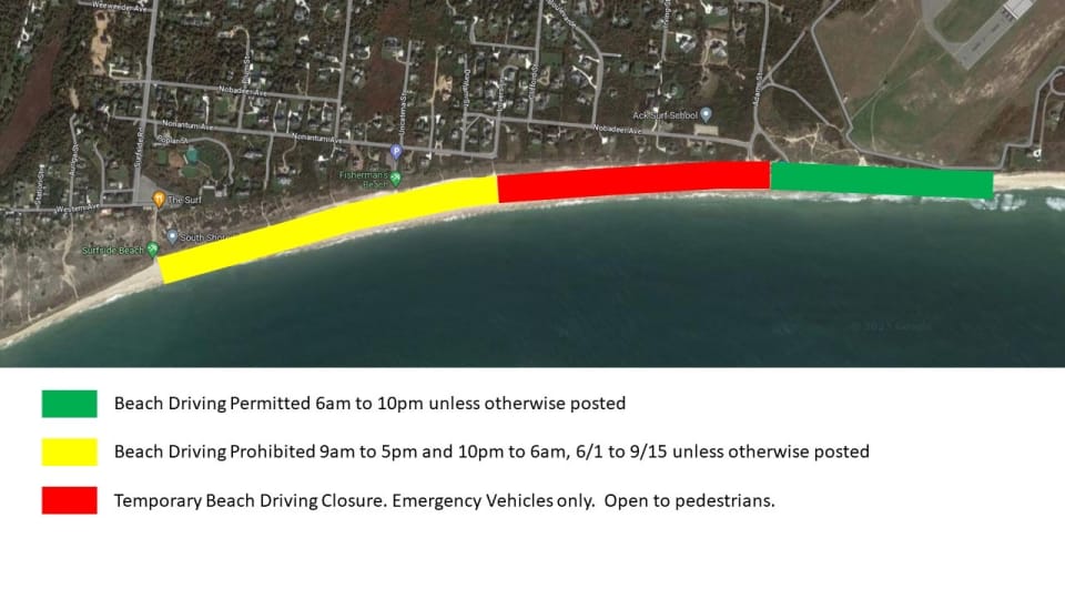 Surfside Beach closure map