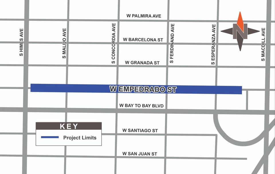 Map of construction work. 