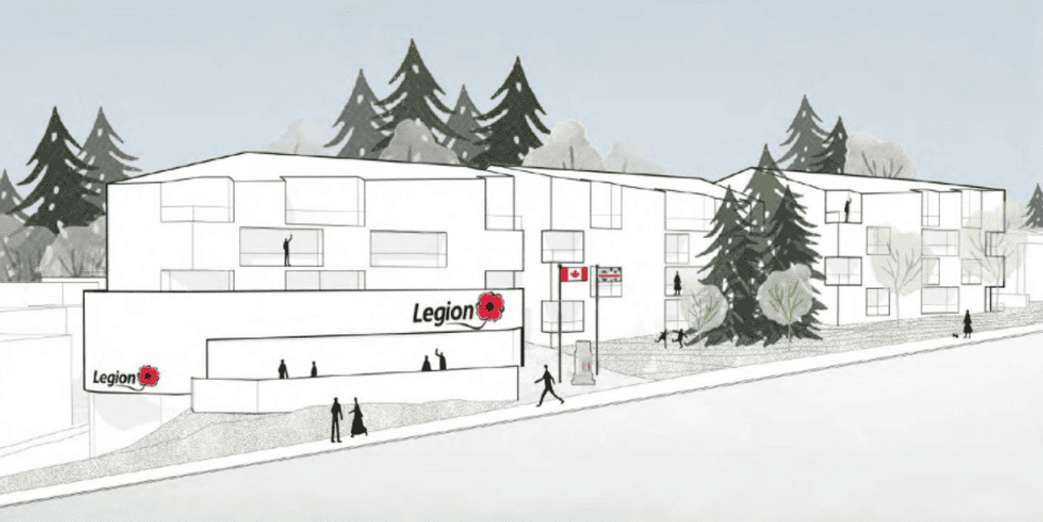 Sketch of the proposed new building at 1630 Lynn Vally Rd