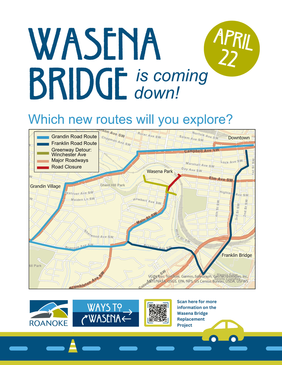 Wasena Bridge Detour Flyer