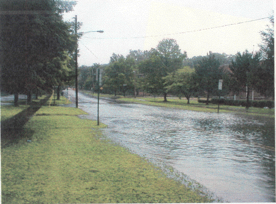 Westerly Parkway flooding after a large storm event. 