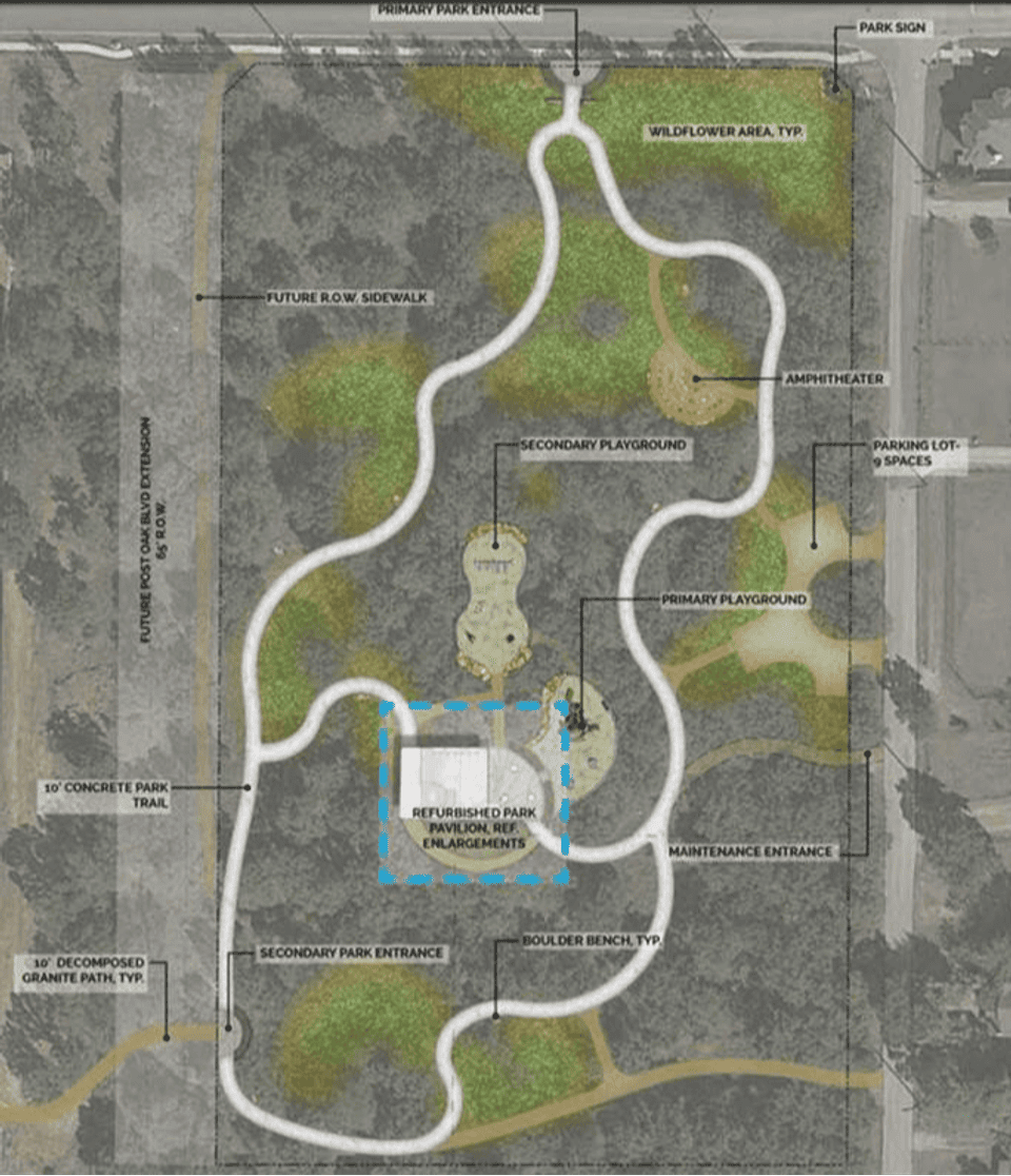 Rending of construction site for Villages of Carmel park Project