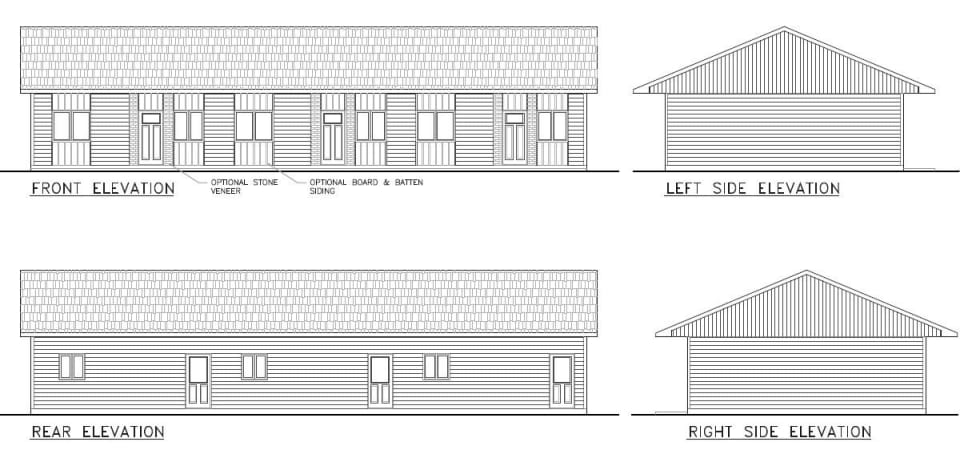 Front and Rear Elevations - artist concept