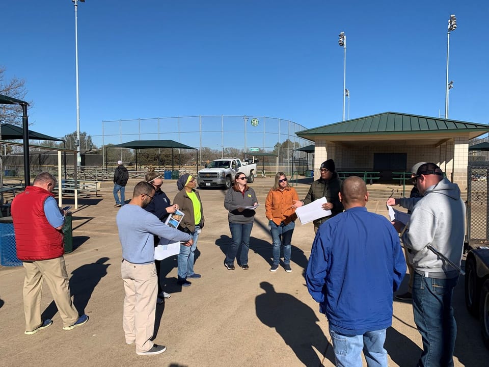 Group of people meeting at Denia Park