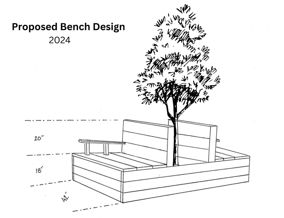 A sketch of a proposed bench