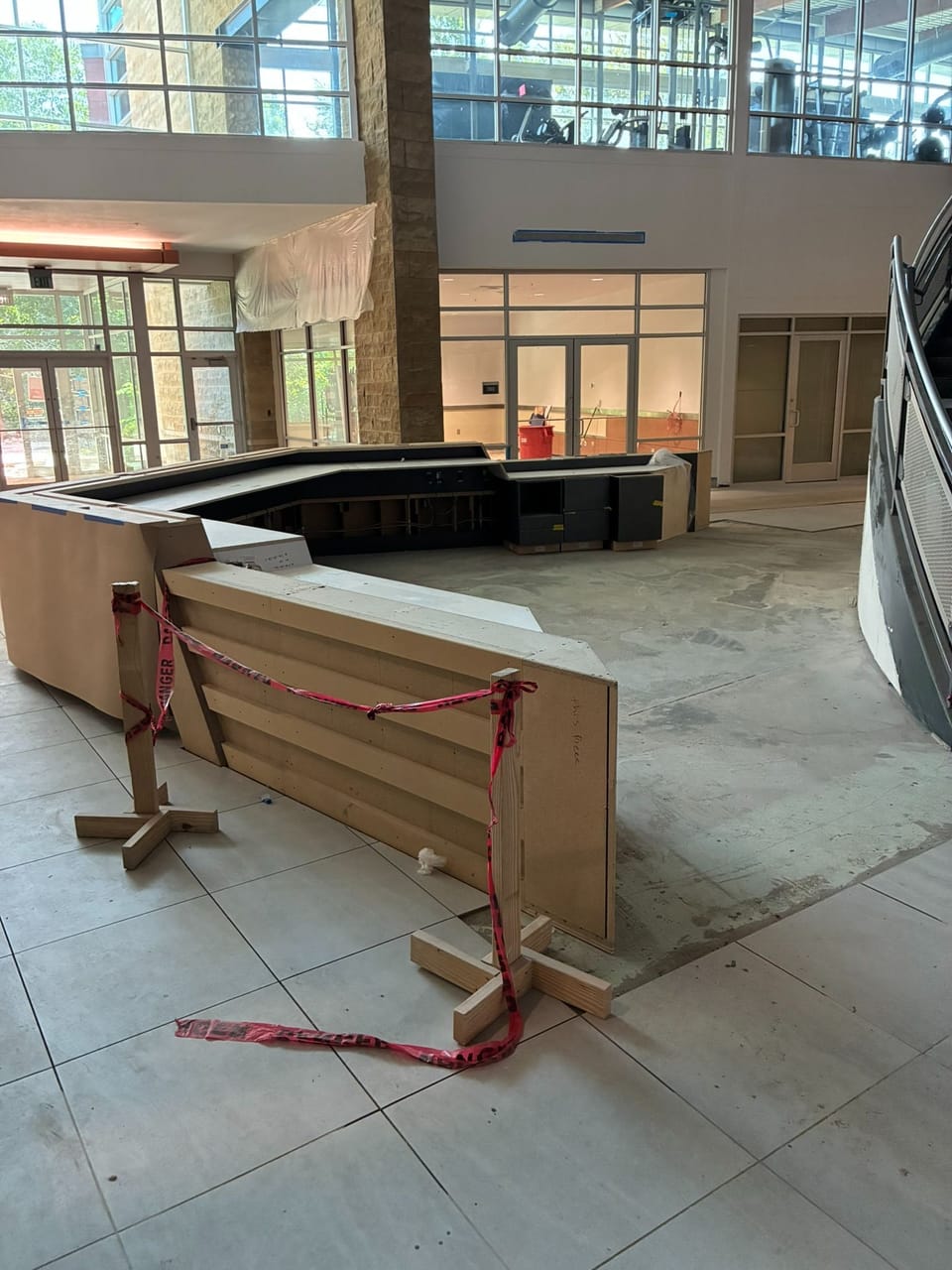 front reception desk in lobby of building