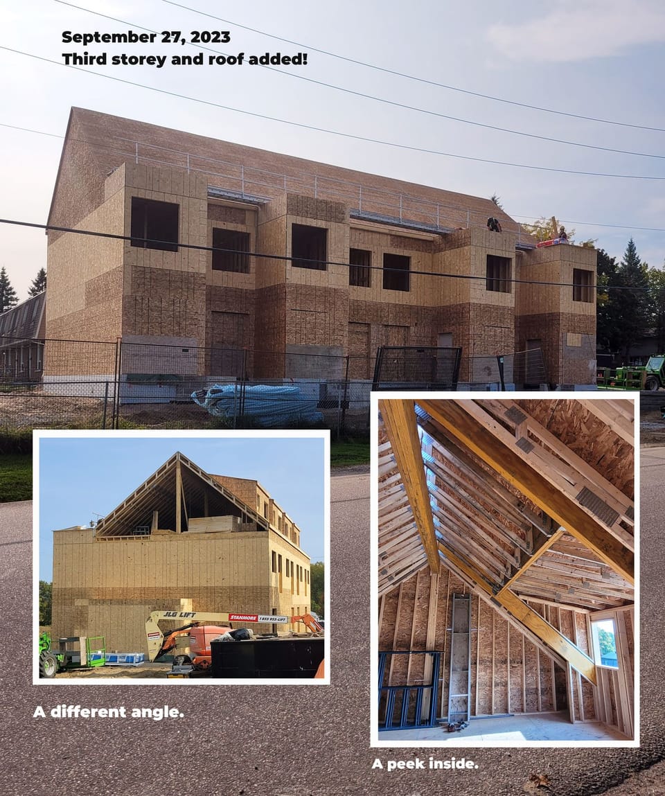 Third storey and roof added!