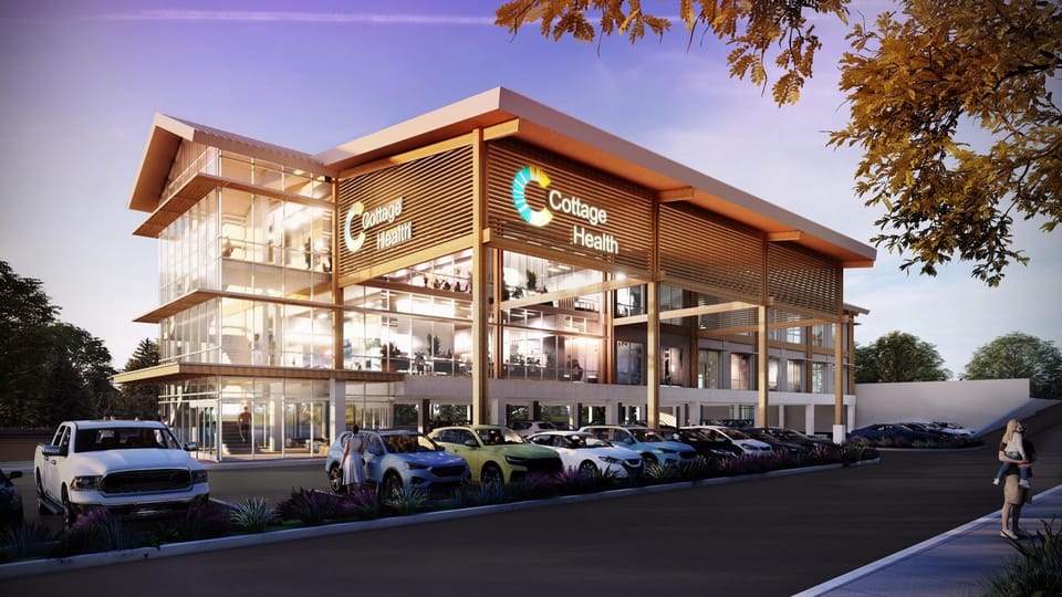 Proposed Cottage Health Building Rendering -view from main entrance