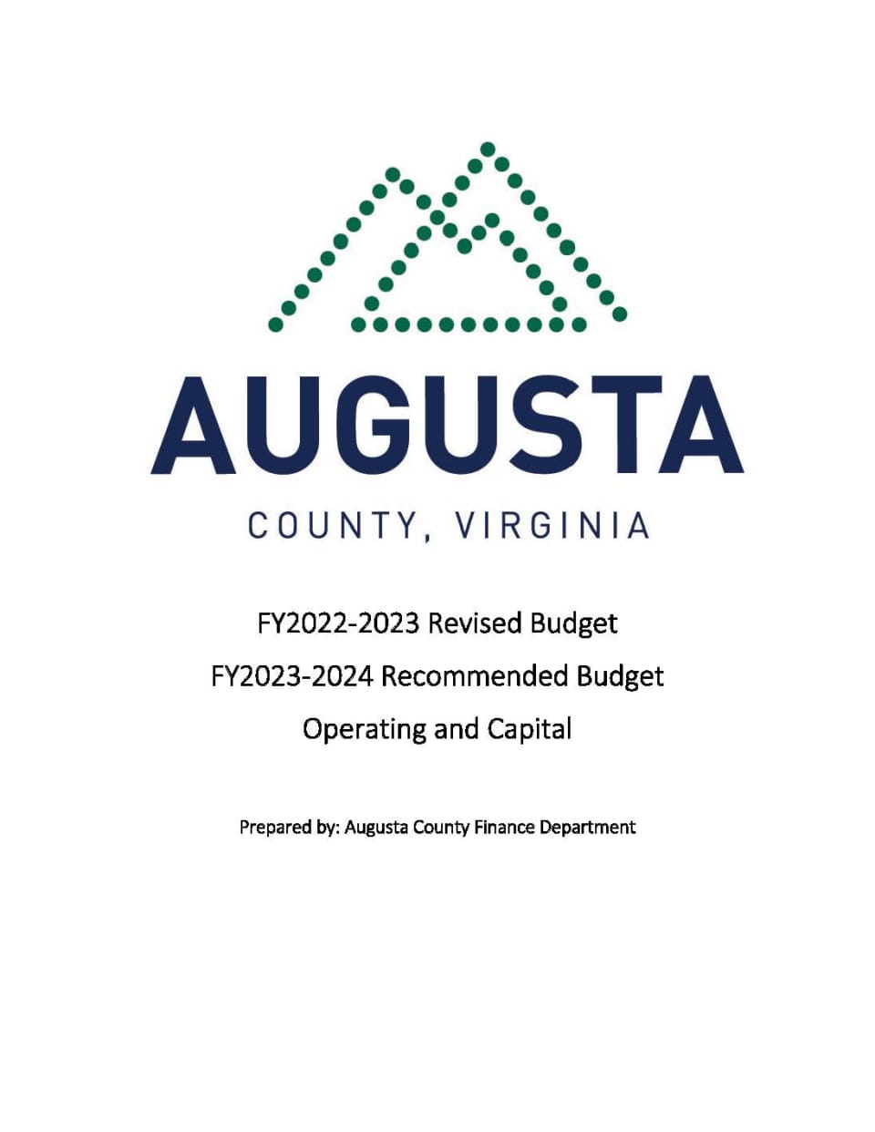 cover of recommended budget book FY24