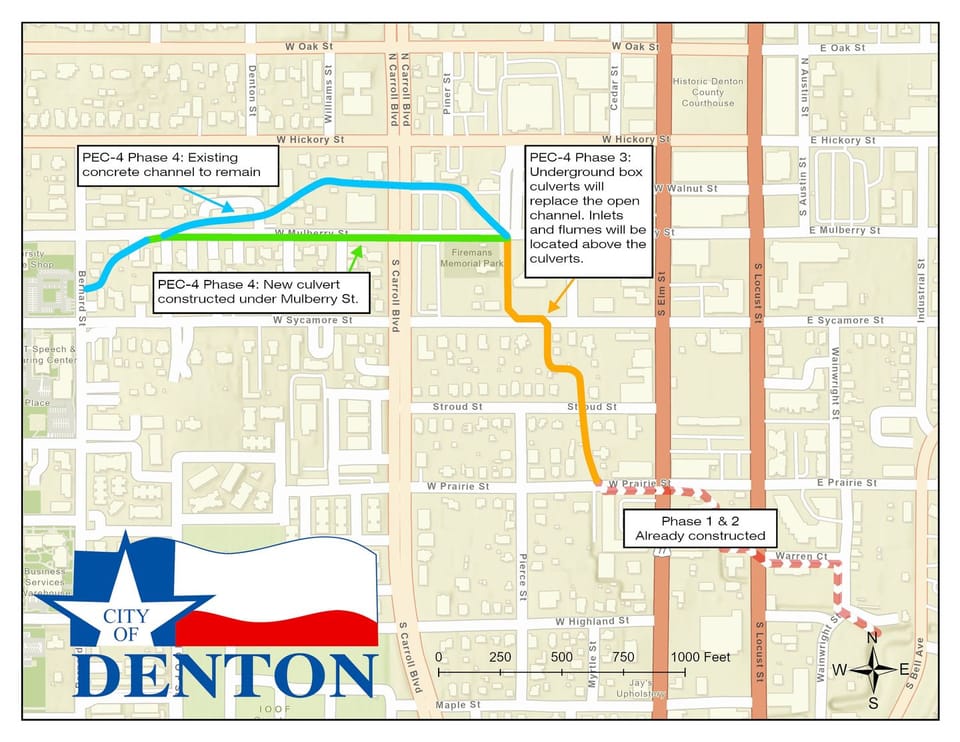 Map on Pecan Creek 4 phases and routes