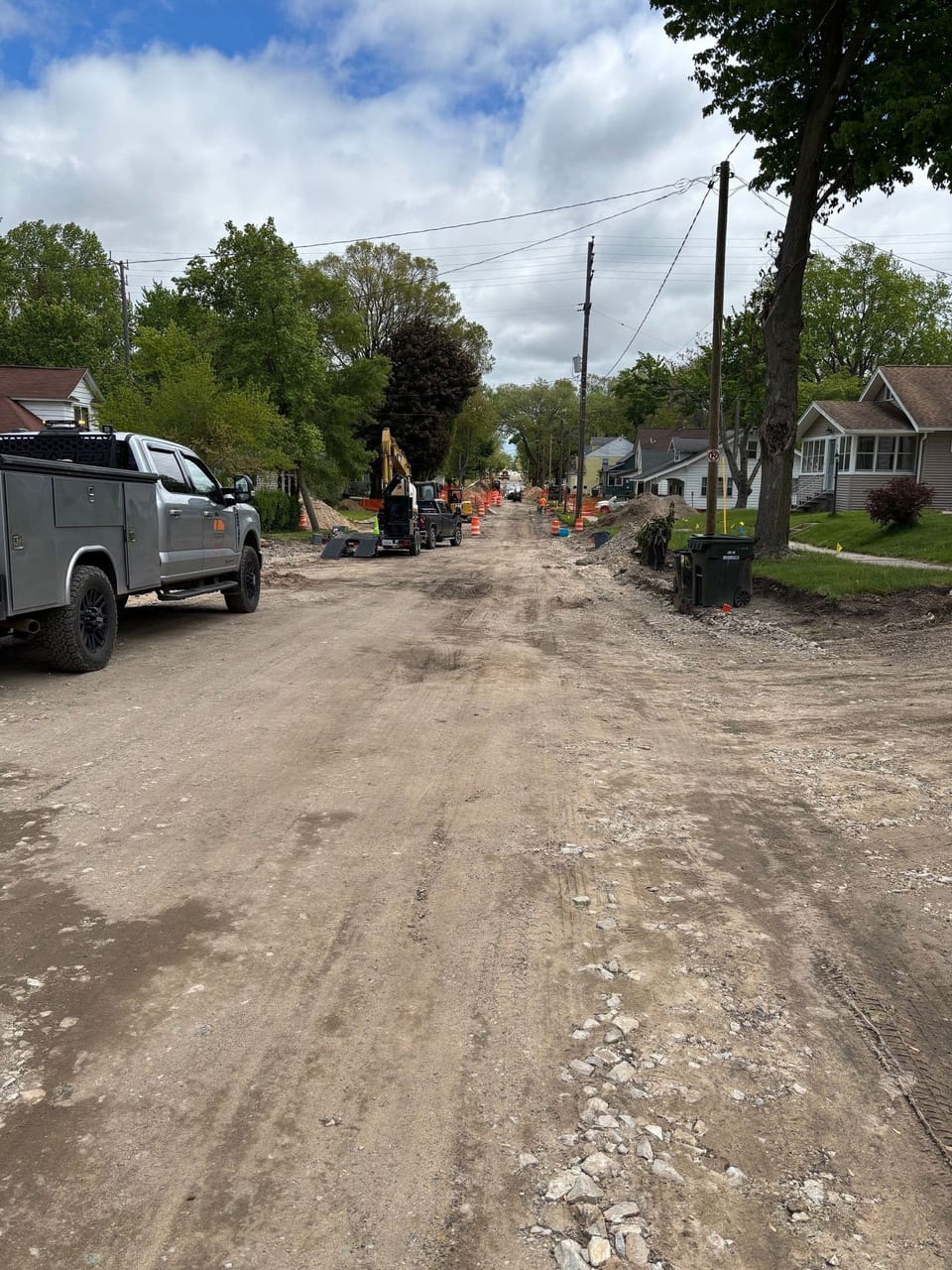 at Hudson, looking east