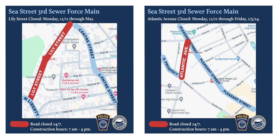 Atlantic Ave. and Lily Street Closure Maps