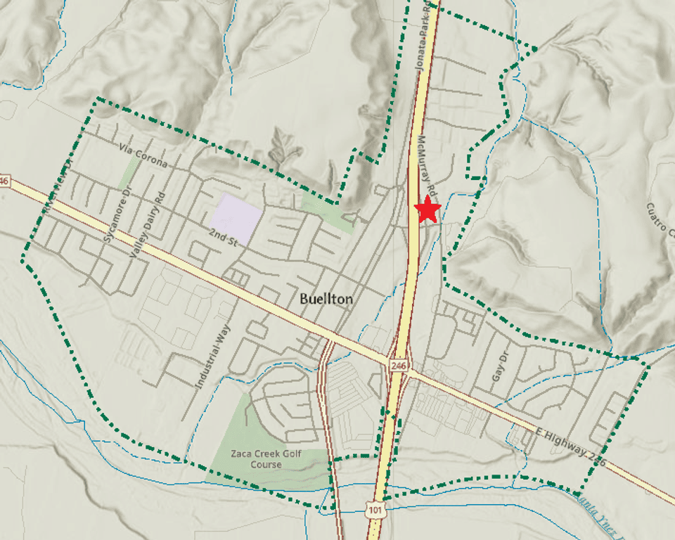 Map showing the location of the proposed In-N-Out restaurant 