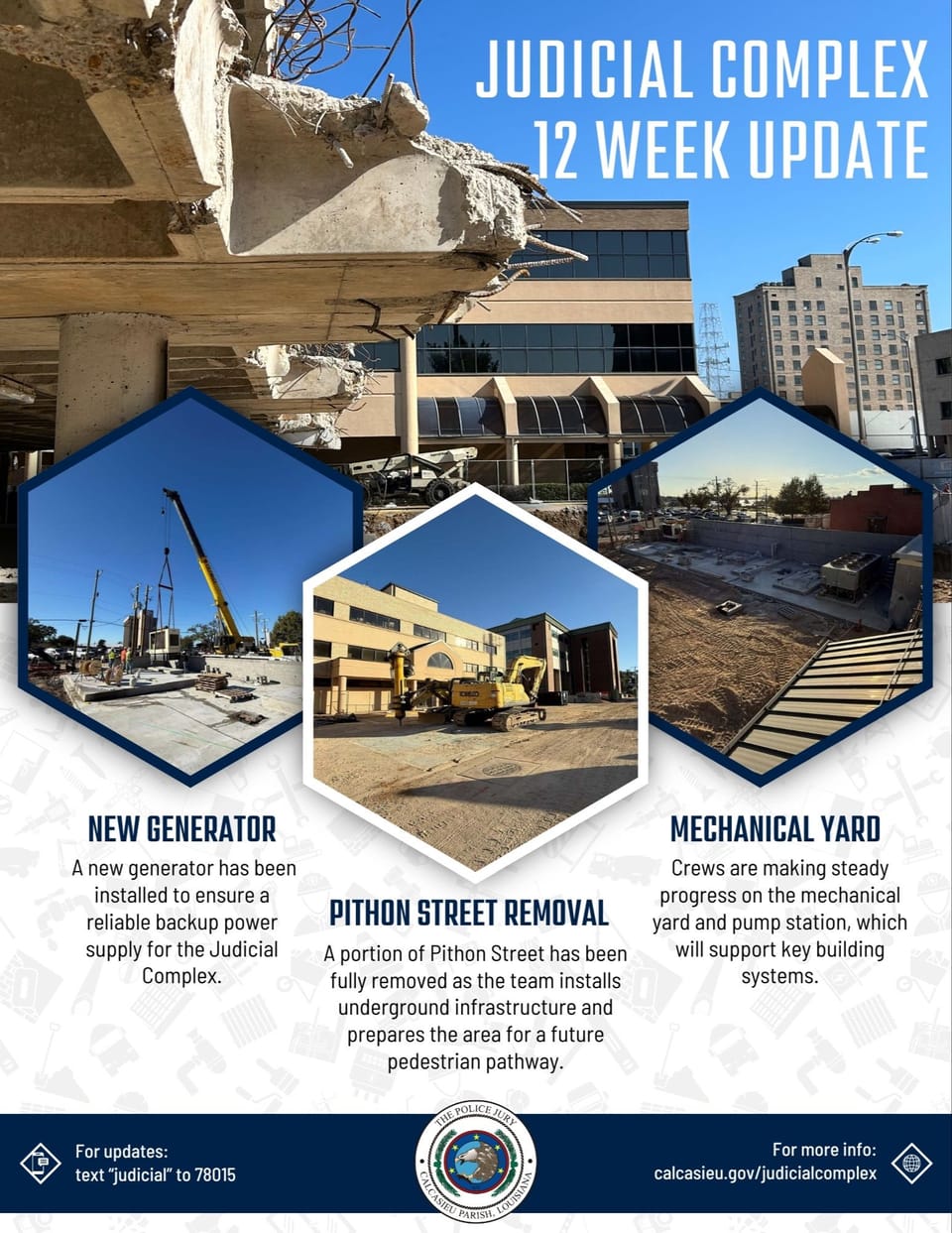 One page graphic with update info