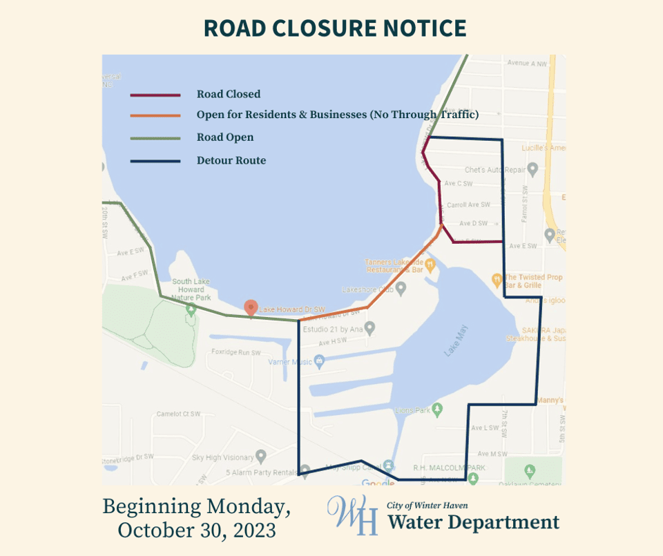 Phase 2 Map of Road Closures 