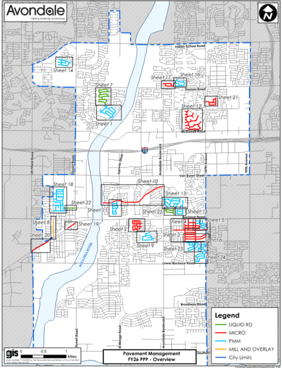 overview map of fall 2026 pavement management projects