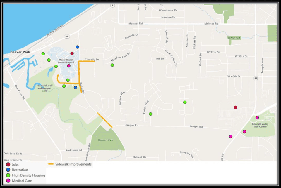Map of project location, including Kolbe Rd, Beavercrest Dr, and Clovelly Dr.