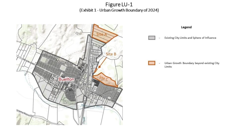 Map showing City Council requested UGB expansions with restrictions.