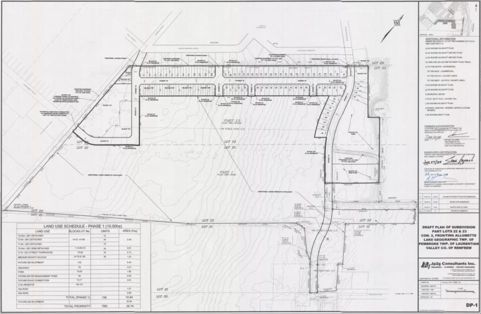 47T23007 Draft Approved Plan of Subdivision Map