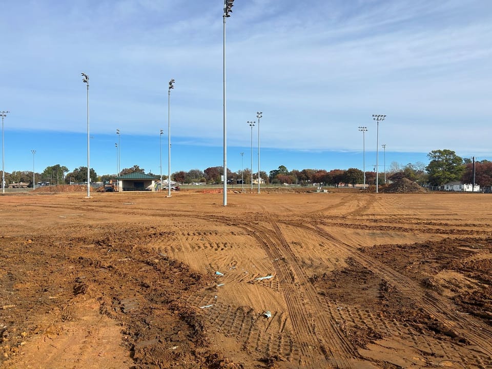 Construction on fields at Denia Park