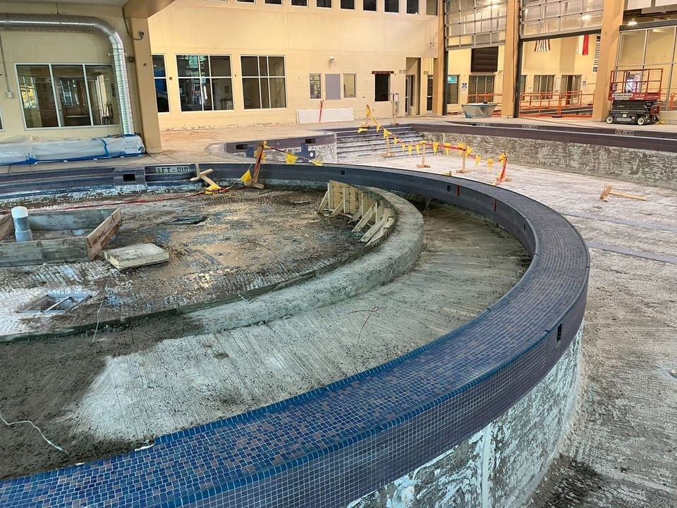 splash ramp concrete repair of indoor pool