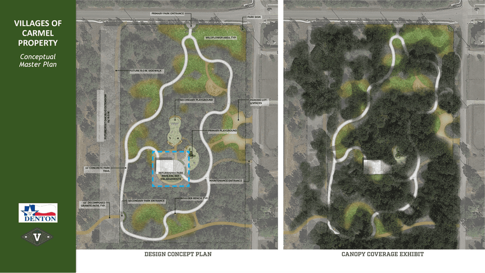 Photo of design concept plan and canopy coverage exhibit 